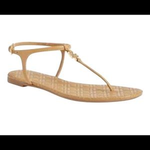 BNIB Tory Burch Bryant Embroidred sandal Light Oak